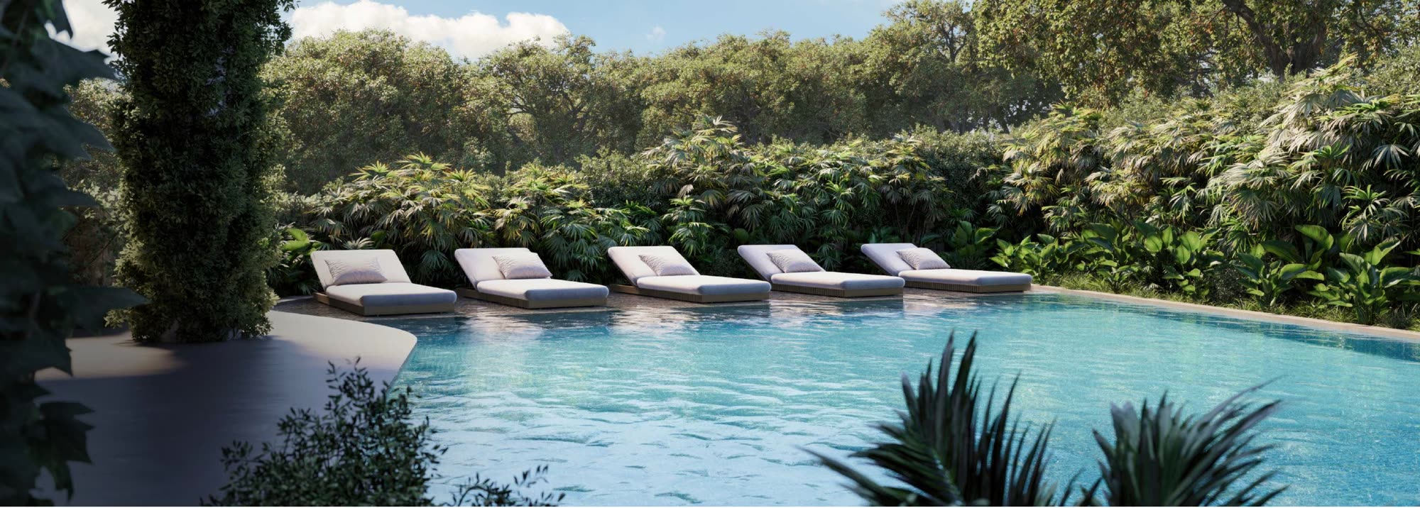 Panoramic infinity pool at Luma Biohacking Resort
